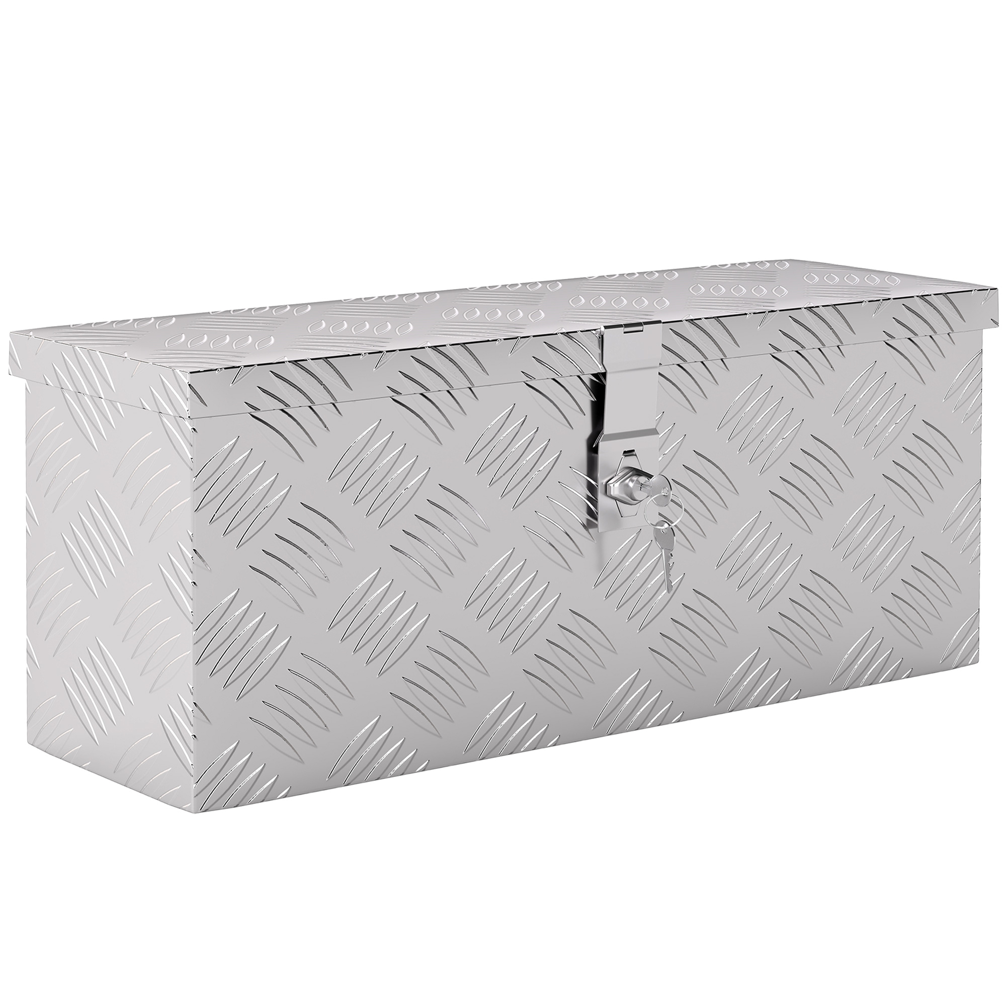 Gerätekasten Aufbewahrungskiste aus Aluminium mit Schloss und Schlüsseln 50 x 15,5 x 20,5 cm