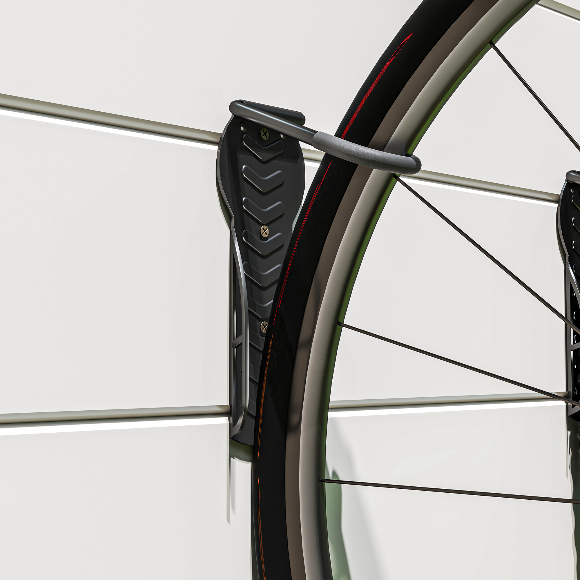 4er Set Fahrrad Wandhalterung Vertikal mit 30 kg Tragkraft klappbar für 4 Fahrräder Schwarz