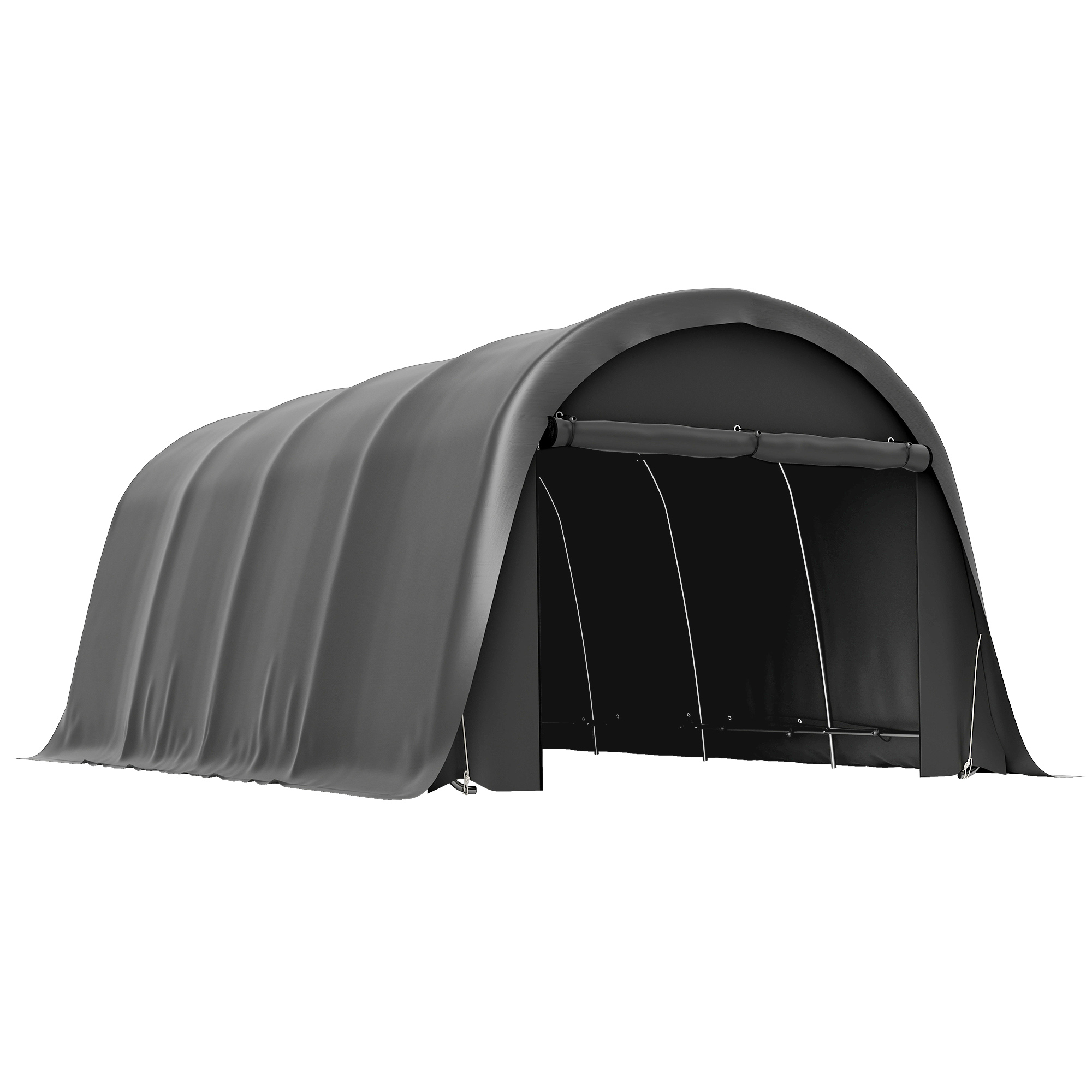 Carport Zeltgarage 3x6m Winterfest wasserdichtes Lagerzelt mit abnehmbaren Seitenwänden großer Rolltor, UPF50+