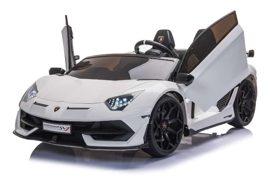 Kinderfahrzeug Lamborghini Aventador SVJ Doppelsitzer - lackiert / weiß