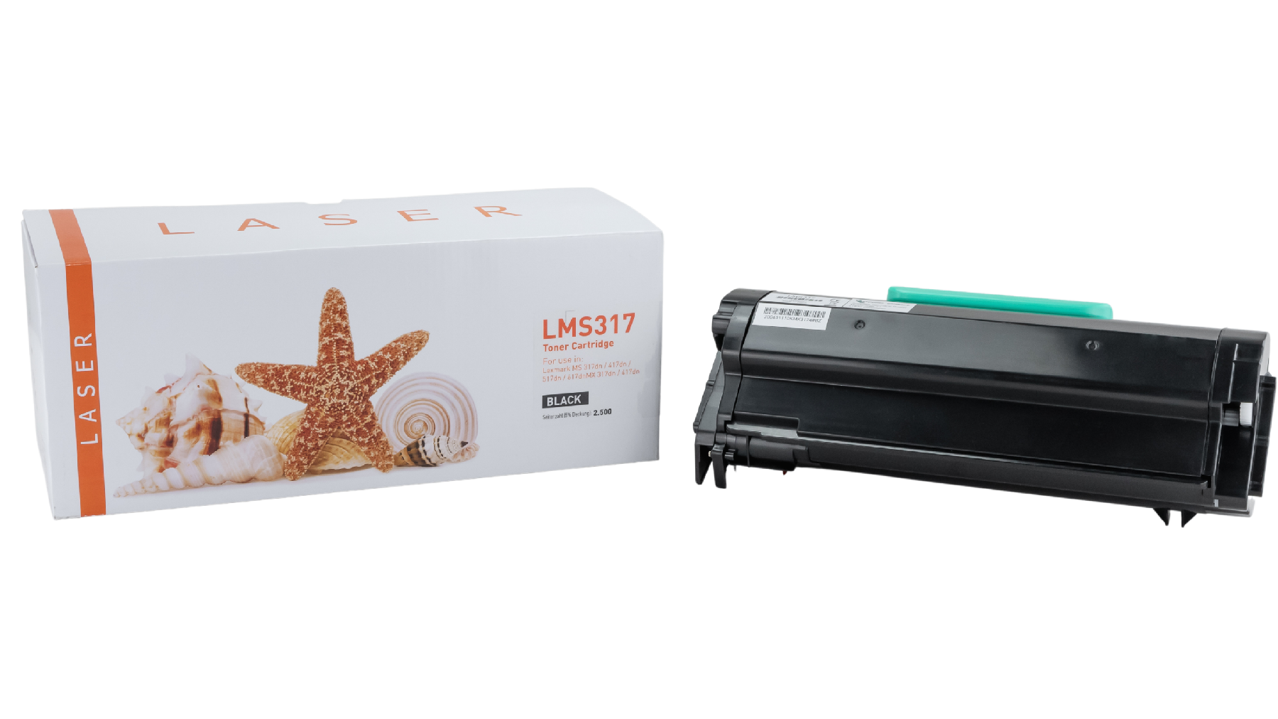 MS317 alternativ Toner schwarz für Lexmark / 51B2000 / 2.500 Seiten