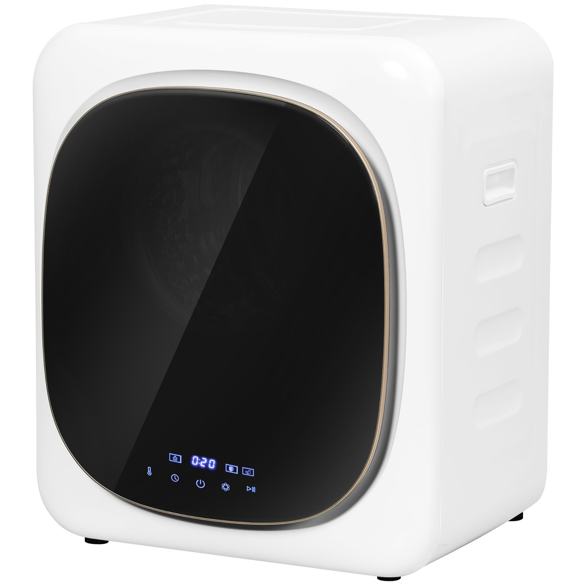 Wäschetrockner mit UV-Desinfektion, kompakte Bauweise, 4 kg Kapazität, Edelstahl, Weiß