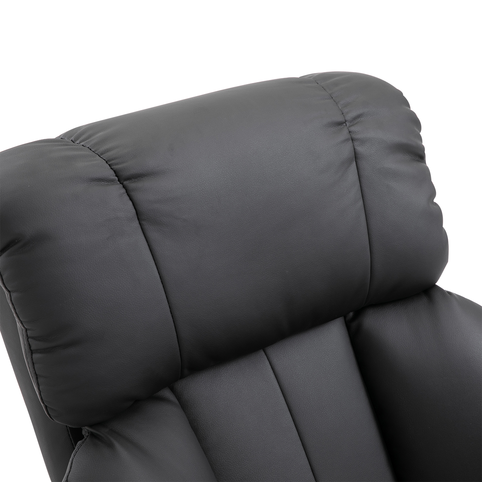 Relaxsessel mit Fußhocker, Massagesessel mit Liegefunktion, elektrischer Liegesessel mit Fernbedienung, Fernsehsessel mit Seitentasche, Kunstleder, schwarz