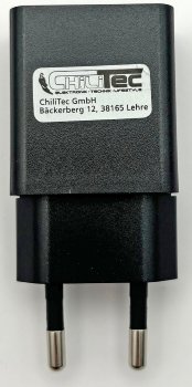 Stecker-Netzteil mit USB "CTN-0510" / Ein 110-240V~, Aus 5V=, 1A, 5W, schwarz