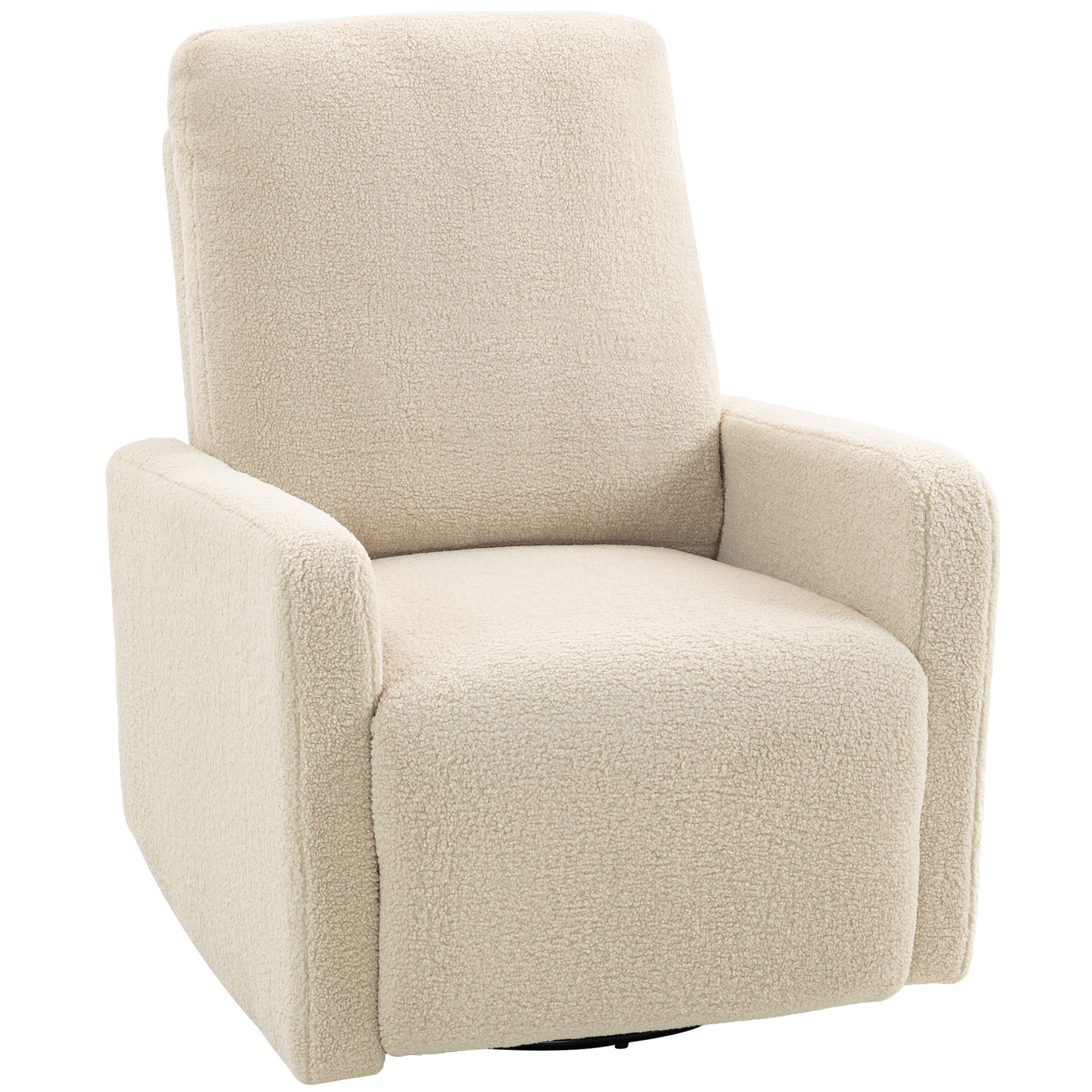 Recliner-Sessel, Entspannungssessel mit Fleece-Bezug, verstellbare Rückenlehne, Polstersessel, Stahl, Beige