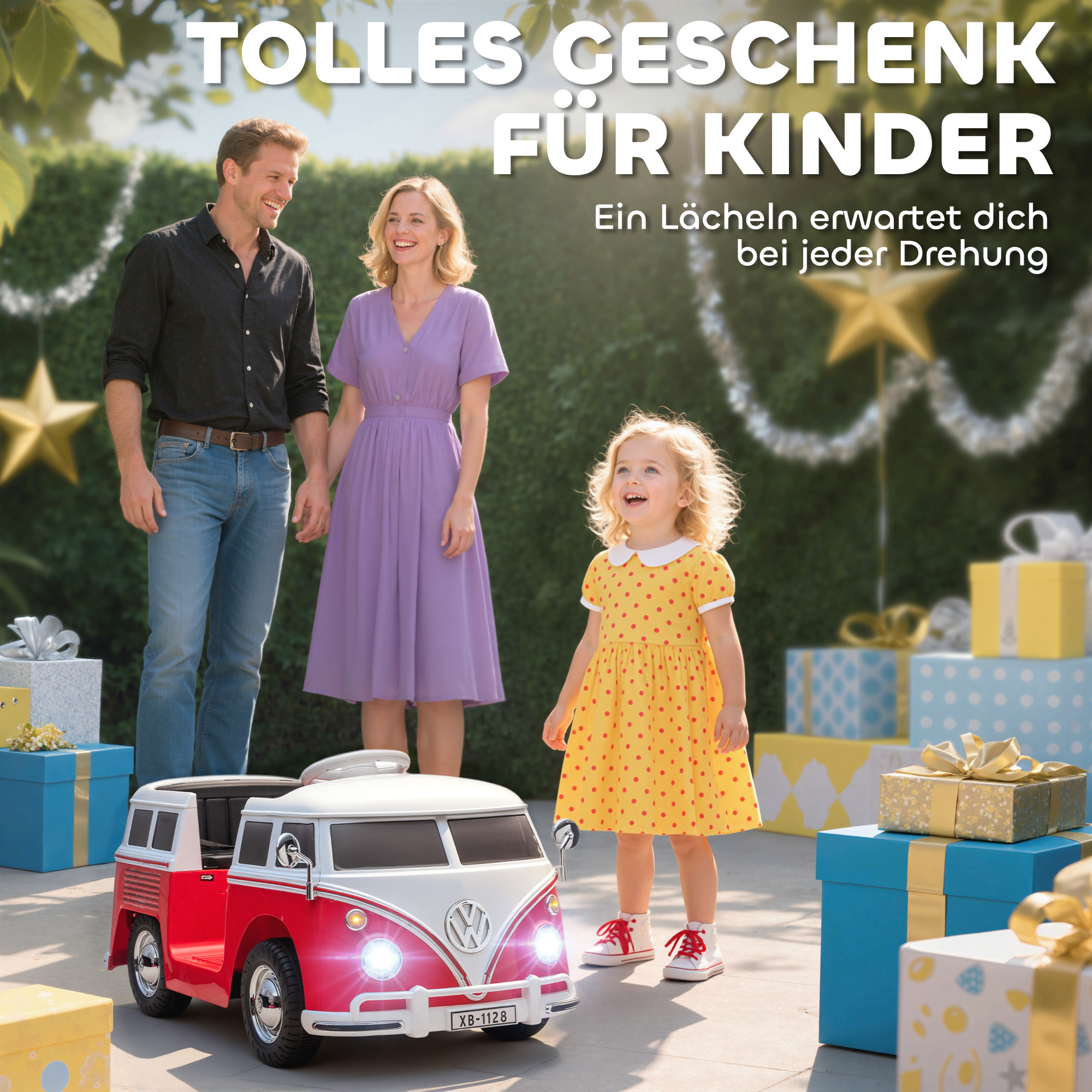 Kinder Elektroauto, 12V Kinderfahrzeug mit MP3, Doppelmotor, Elektrofahrzeug mit Hupe, Sanftanlauf, 89x49x41,5 cm, Rot