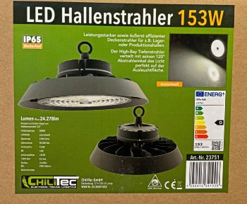 LED-Hallenstrahler 153W, 120°, IP65 / 24278 Lumen, 4000K, 230V / 50Hz