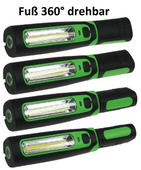 LED Stableuchte mit Akku "FlexiLED 300" / LiIon Akku, Magnethalter, 3W, 270lm,IP44