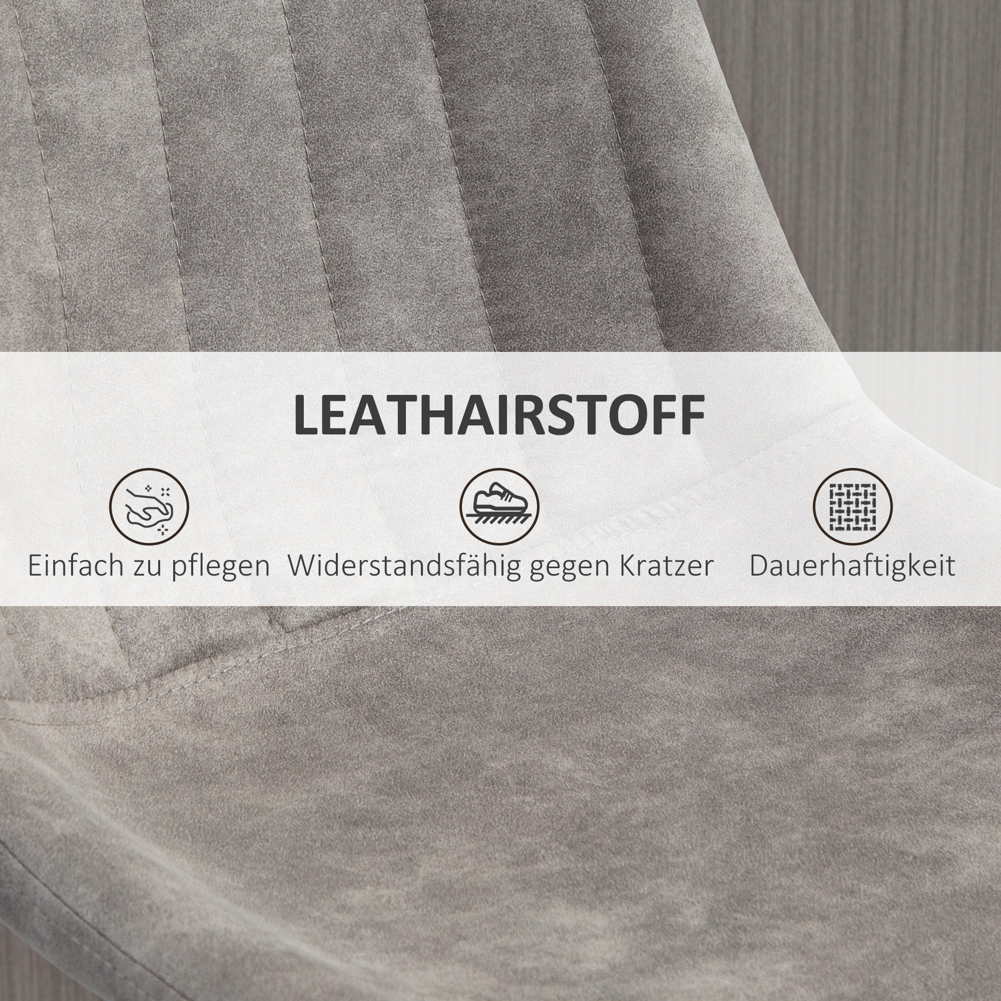 2er-Set Barhocker im Retrodesign, inkl. Fußstütze, höhenverstellbar, Gaslift, Grau + Schwarz