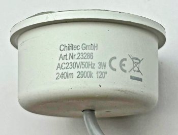 LED-Modul "Piatto W3" warmweiß / 120°, 2900K, 230V, 3W, 240lm, 50x24mm