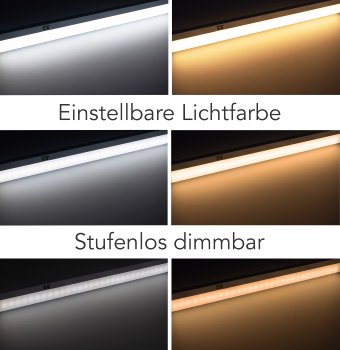 LED Unterbauleuchte "Delgada 600 CCT" / 230V, 60cm, IR-Sensor, 3000k - 6500k