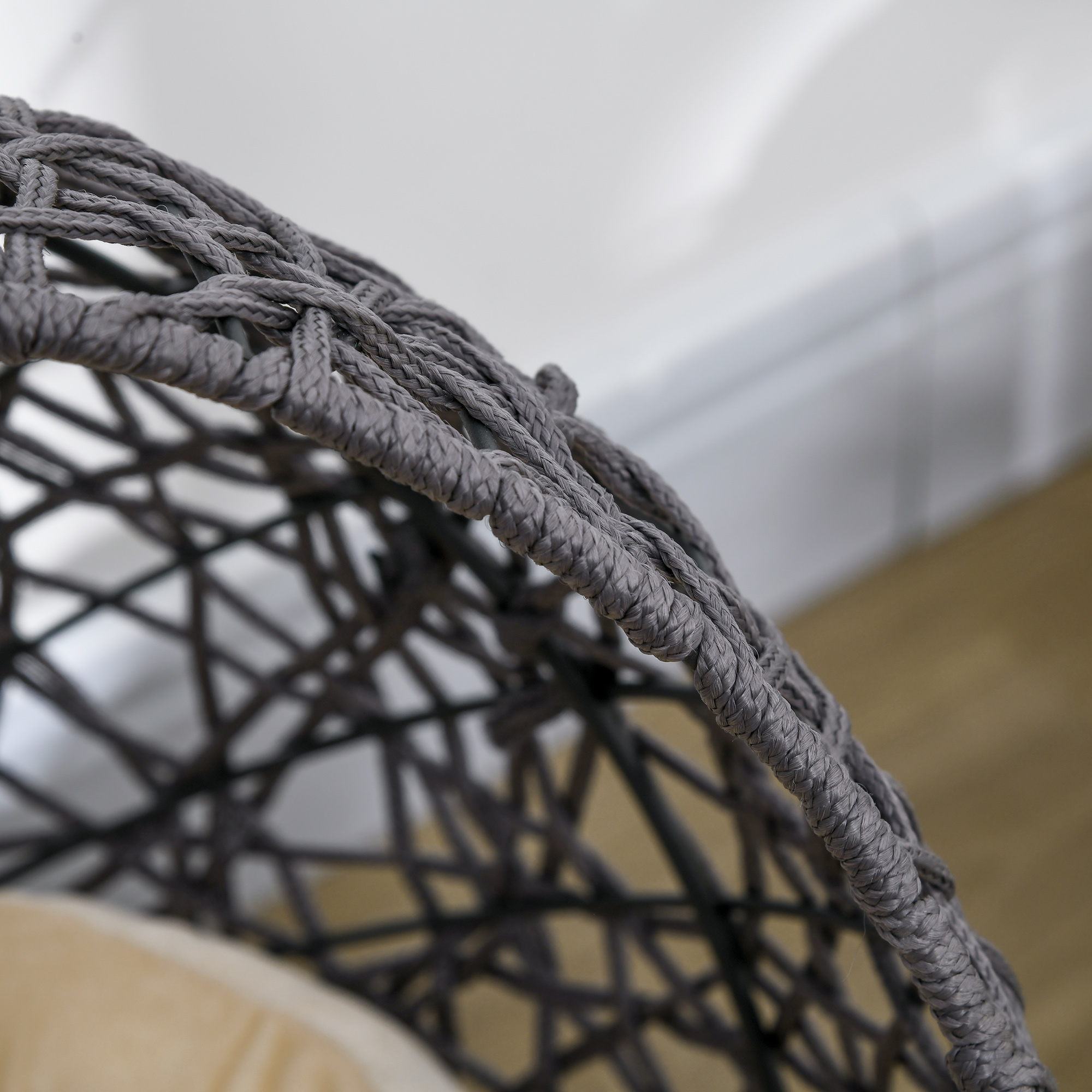 Katzenkorb, Katzenhöhle inkl. Kissen, 2-teilig, 50 cm x 50 cm x 60 cm, Cremeweiß + Anthrazit