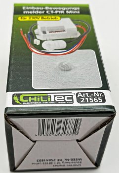 Einbau-Bewegungsmelder "CT-PIR Mini", 230V, 800W, Ø 15mm, LED geeignet, weiß