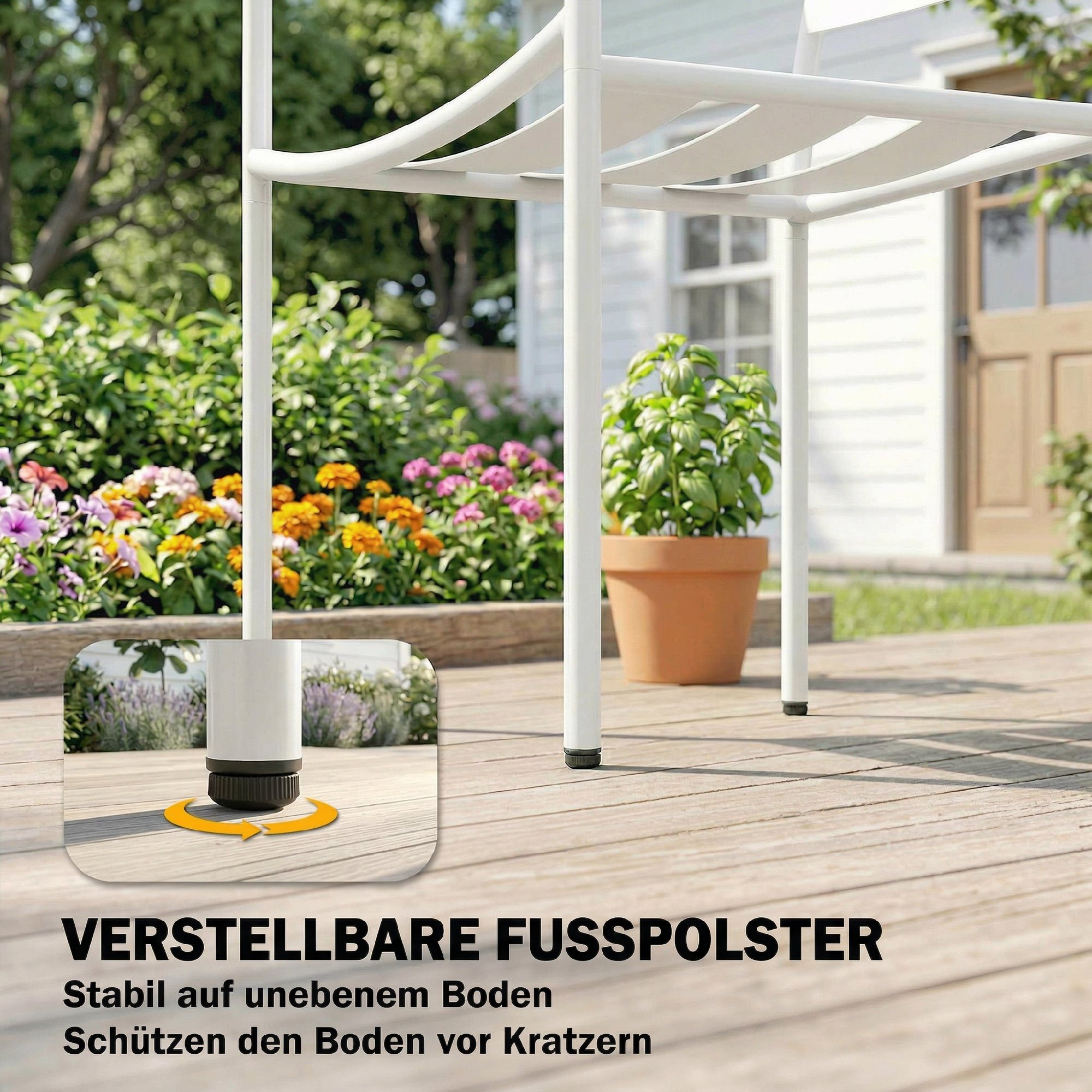 Bistroset 3 teiliges Metall Gartenmöbel-Set mit 2 Gartenstühlen, Glastisch, Lamellen-Design, Rostbeständig
