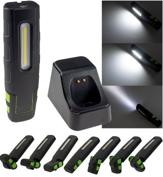 LED Stableuchte mit Akku "FlexiLED 880" / Ladeschale, Magnetfuß,10W, 880lm,IP67