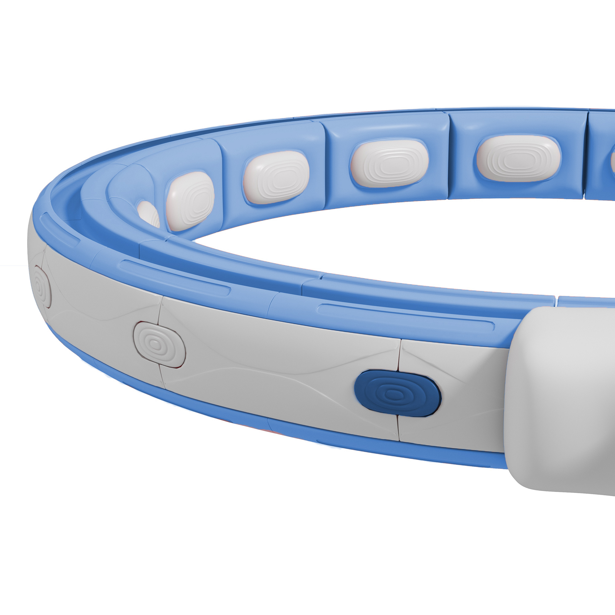Smart Hula Hoop Reifen Erwachsene mit Gewicht Kugel Zähler 16 Knoten (76-113cm) Hellblau
