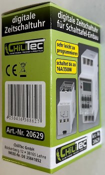 digitale Wochen-Zeitschaltuhr für / Schalttafel-Einbau, 230V, max. 3500W