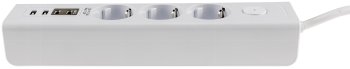 Steckdosenleiste mit Ladebuchsen für USB, USB-A /USB-C,3-fach, weiß, 1,5m Kabel