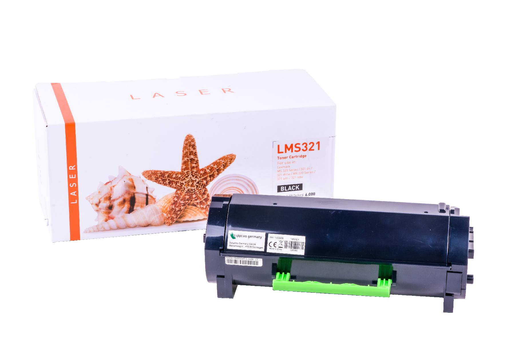 MS321 alternativ Toner black für Lexmark / 56F2000 / 6.000 Seiten