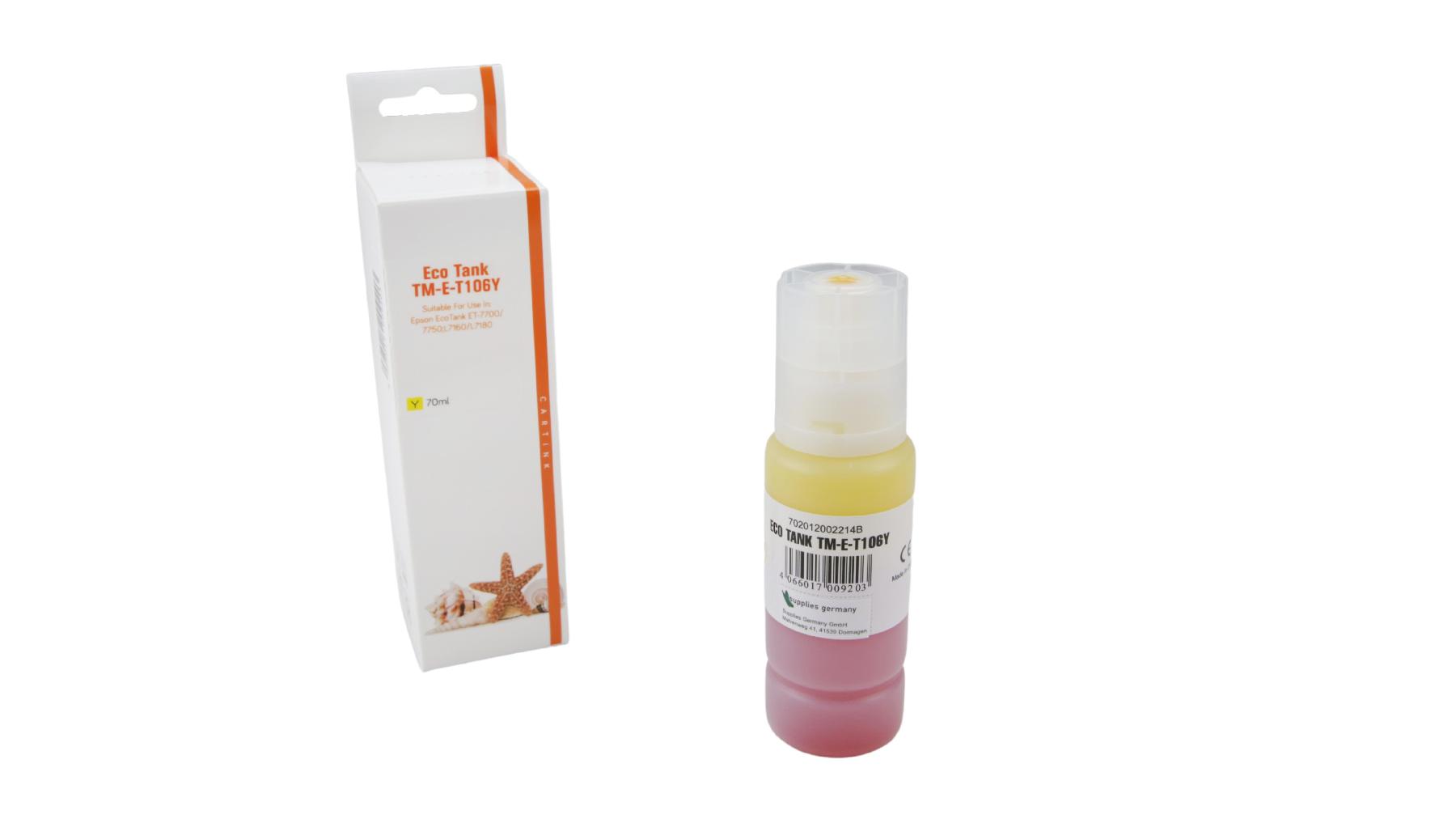 T106Y Eco Tank Nachfüllflasche gelb für Epson / C13T00R440 / 70ml T106Y Eco Tank Nachfüllflasche gelb für Epson / C13T00R440 / 70ml