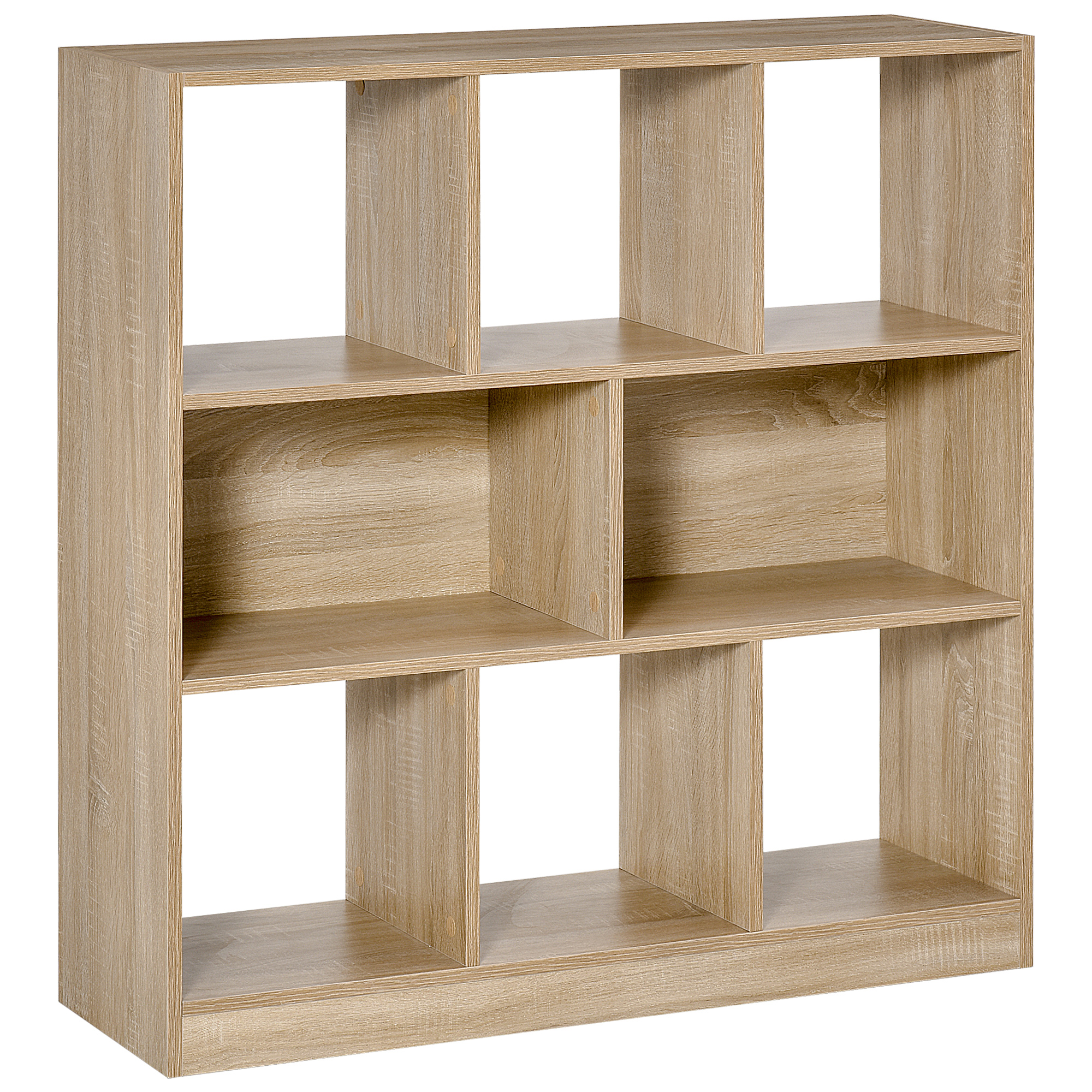 Bücherregal Regal Standregal, 8 Regalfächer, 97,5 x 30 x 100 cm, Eichen-Optik