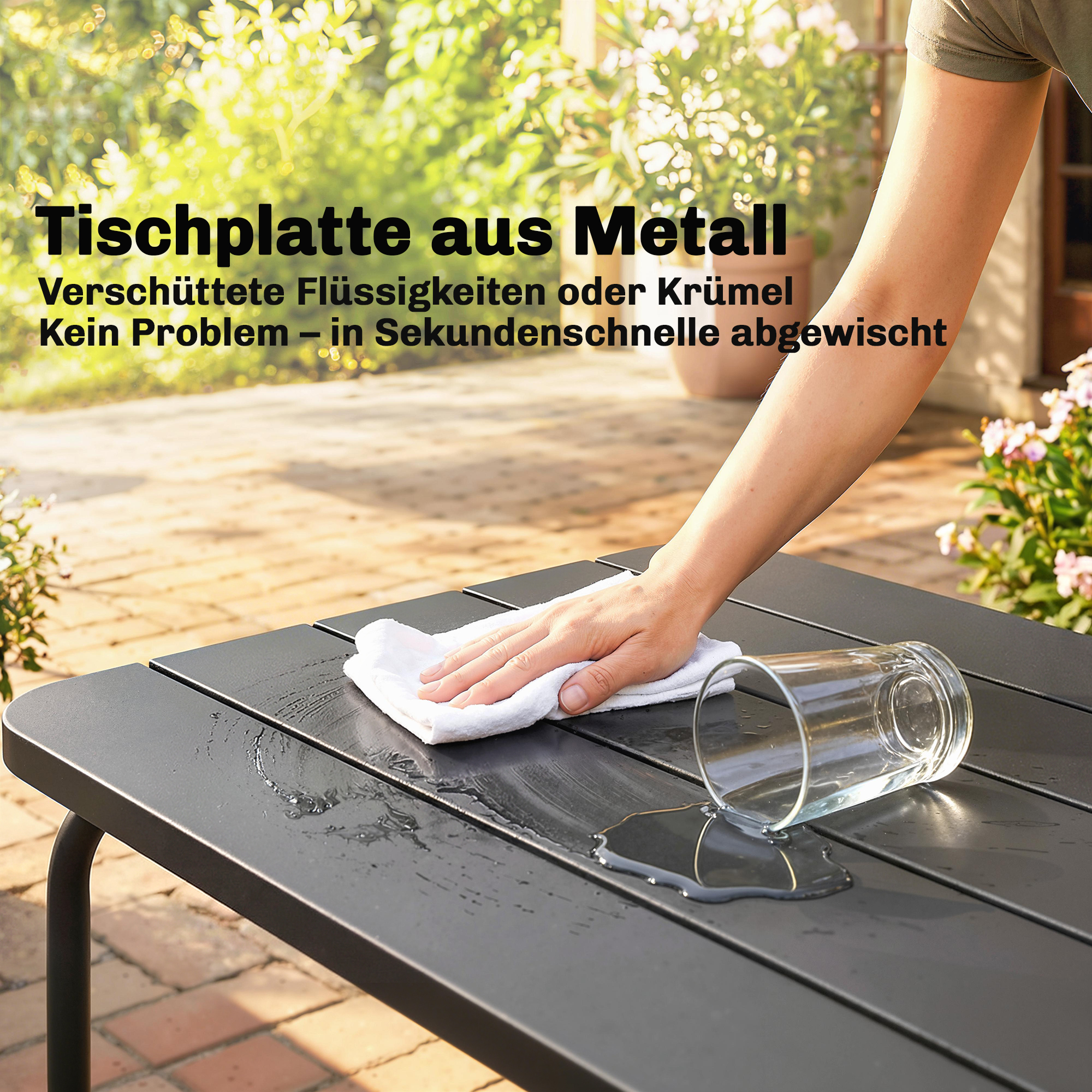 Gartenmöbel Set 4-teilig Polyrattan Lounge-Set mit Zweisitzer 2 Sessel Couchtisch abnehmbar Kissen Bindebändern