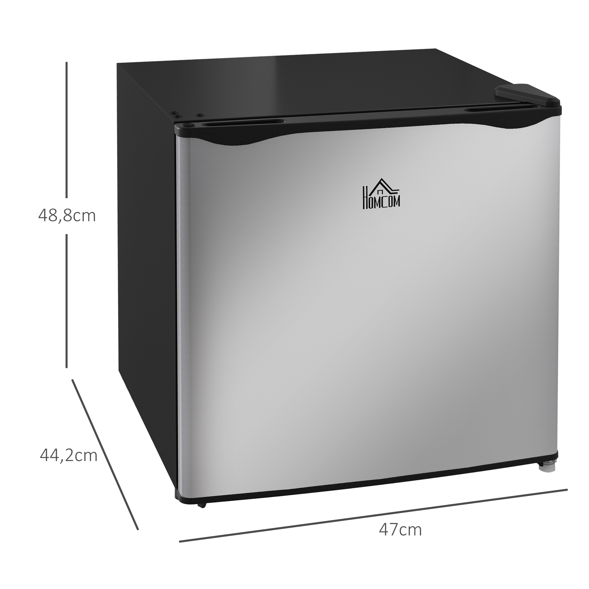 Mini-Gefrierschrank, 35 L Minikühlschrank, -14 bis -24℃, 5-stufige Temperaturregelung, 47 x 44,2 x 48,8 cm, Silber