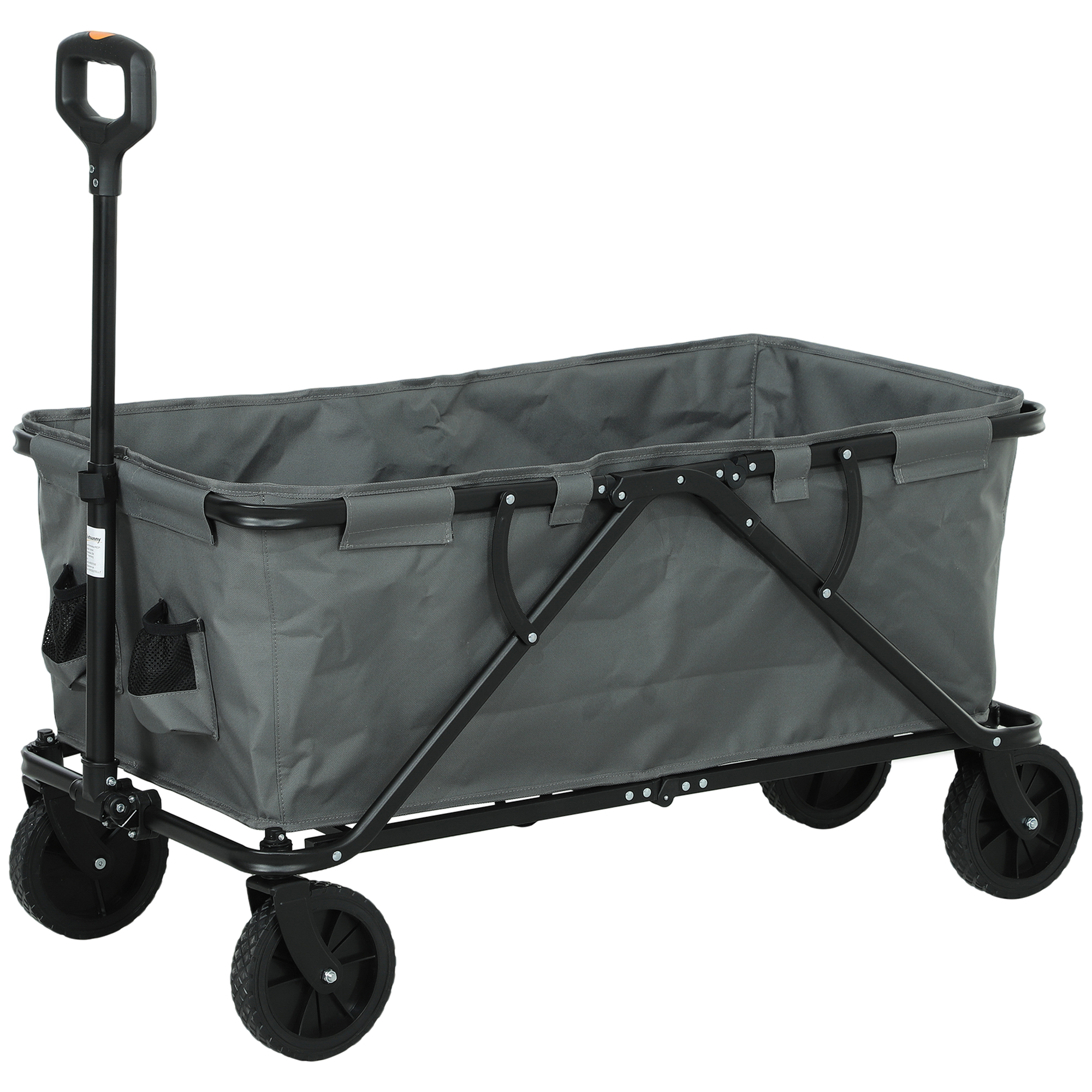 Gartenwagen 120 kg belastbar, klappbar Transportwagen mit herausnehmbare Plane 160 Liter Dunkelgrau