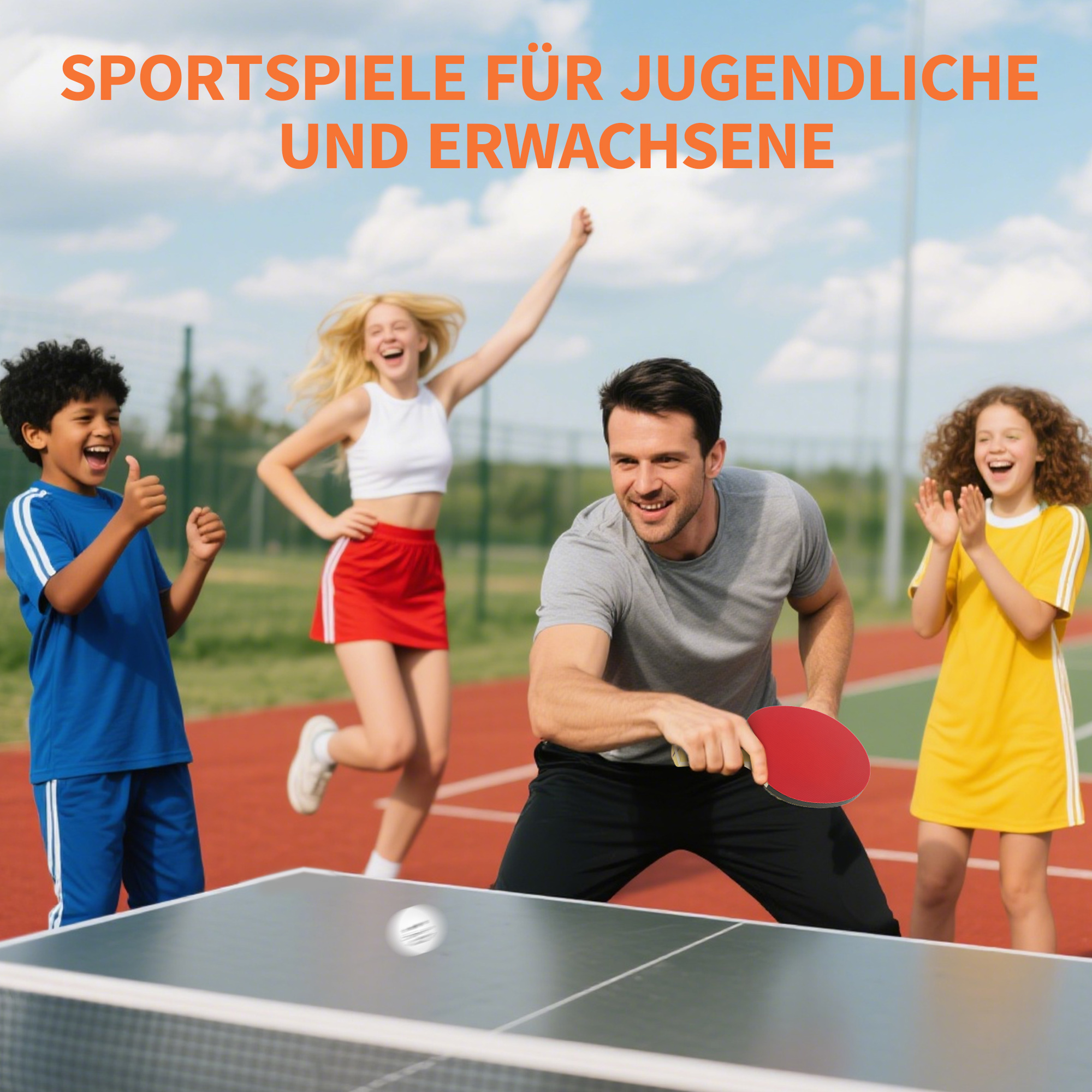 Tischtennisschläger Tischtennis Set mit 4 Tischtennisschlägern, 8 Tischtennisbällen Tragetasche Für Drinnen & Draußen