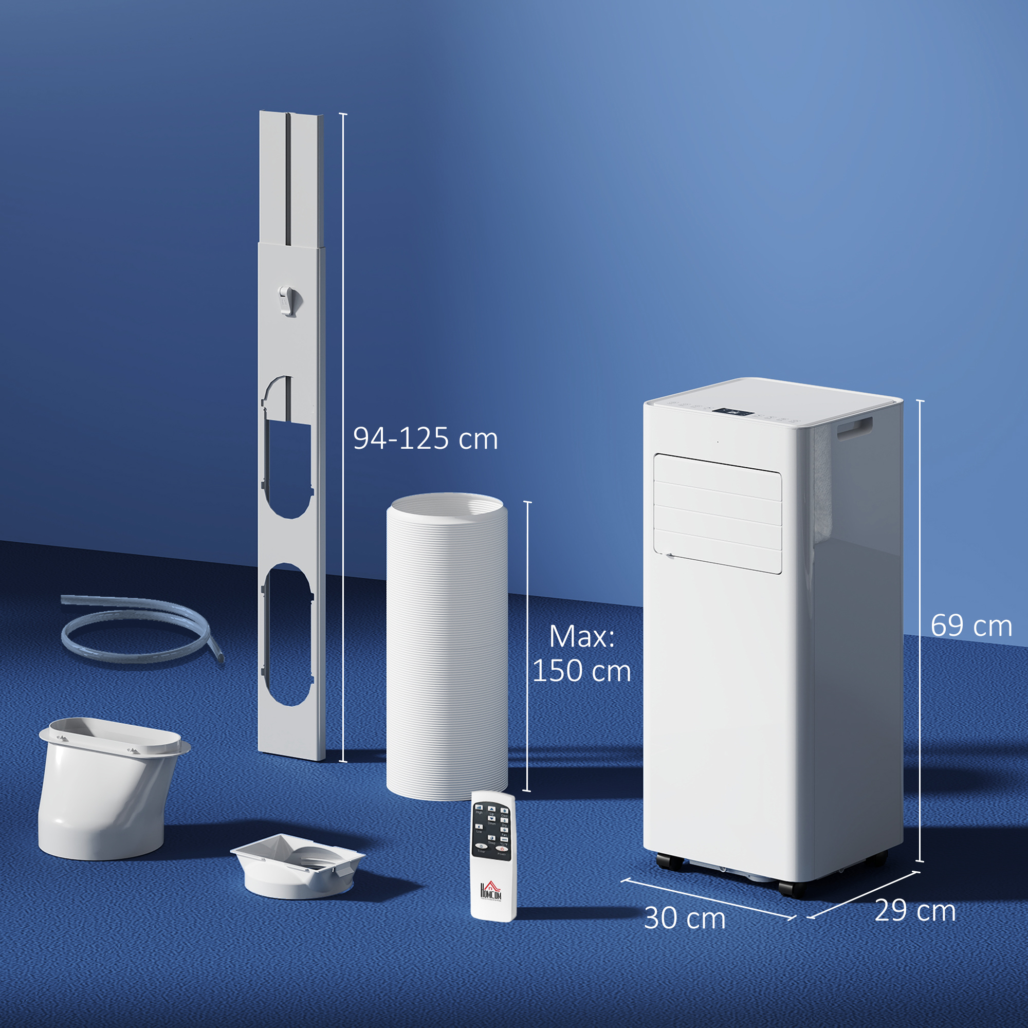 3-in-1 Klimaanlage, Ventilator mit LED-Anzeige, waschbarer Filter, Timer, Weiß