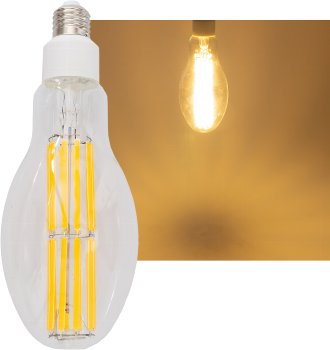 LED Filament-Lampe E27 50W "FHE-50" / 7841lm, 2700K, warmweiß, ØxH 9x24cm