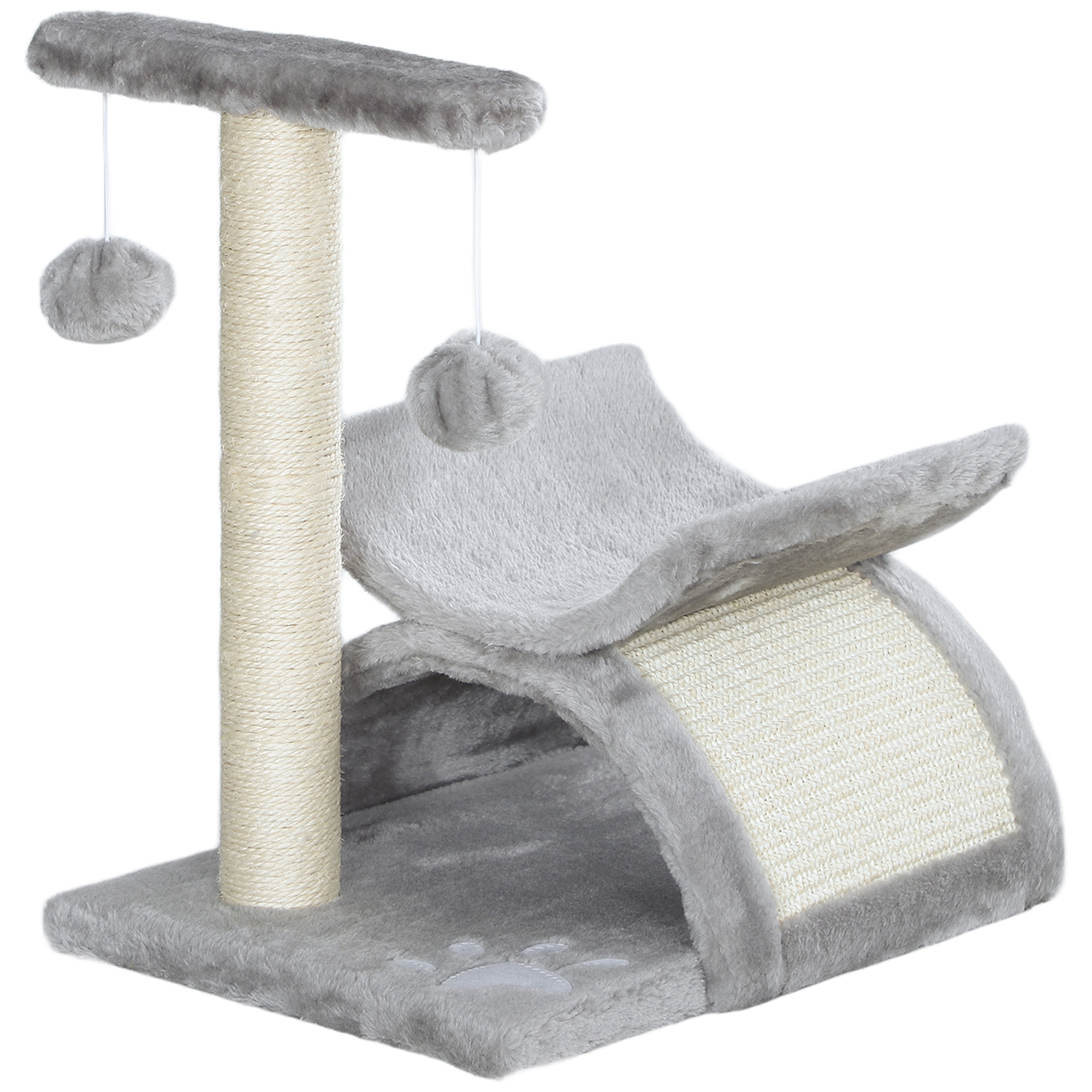 Kratzbaum klein Katzenkratzbaum Spielbaum Kratzstamm für Katzen mit Spielball Braun 40 x 30 x 43 cm