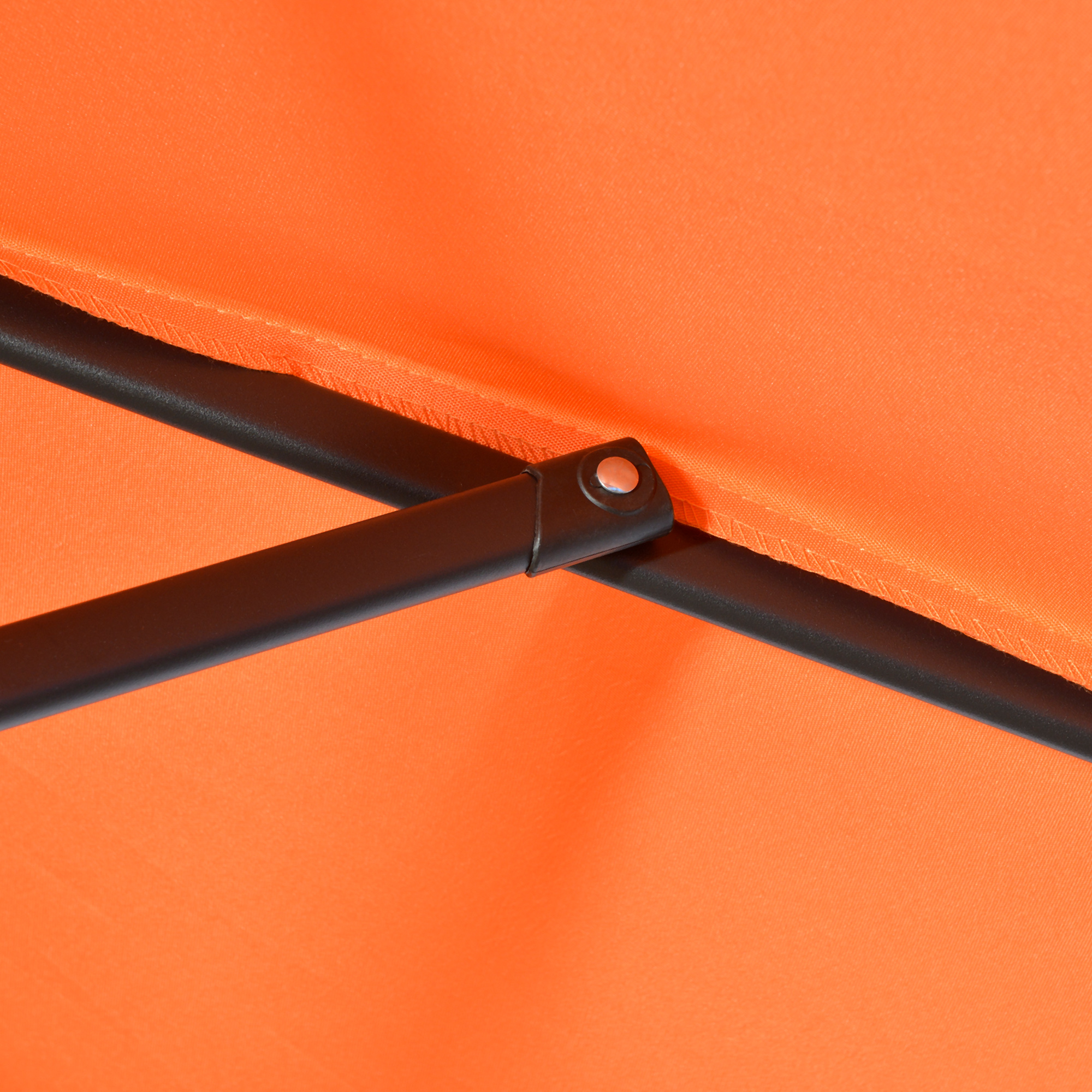 Sonnenschirm Ø196 cm, sechseckig Balkonschirm für Strand Balkon Garten, Orange