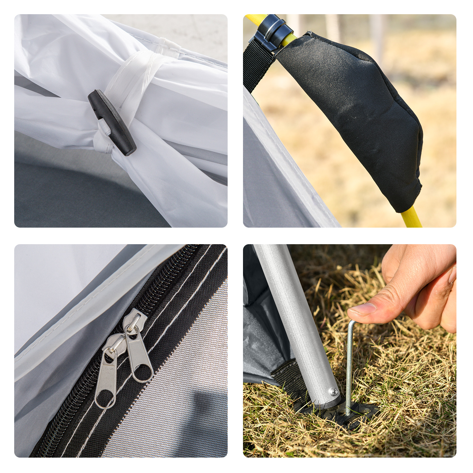 Pop Up Kuppelzelt für 4 Personen leicht, stabil wasserdicht UV 50+ mit Haken Tür Fenster, Bodenplane