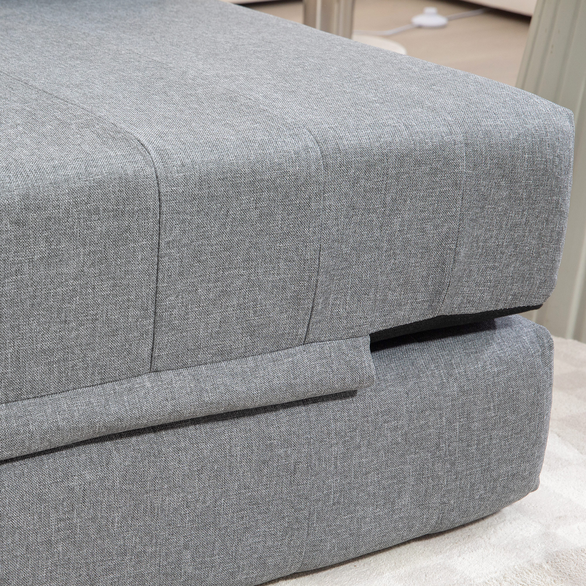 Klappsessel mit Bettfunktion, Gästebett, faltbar, bis 250 kg, 138x80x50 cm, Grau