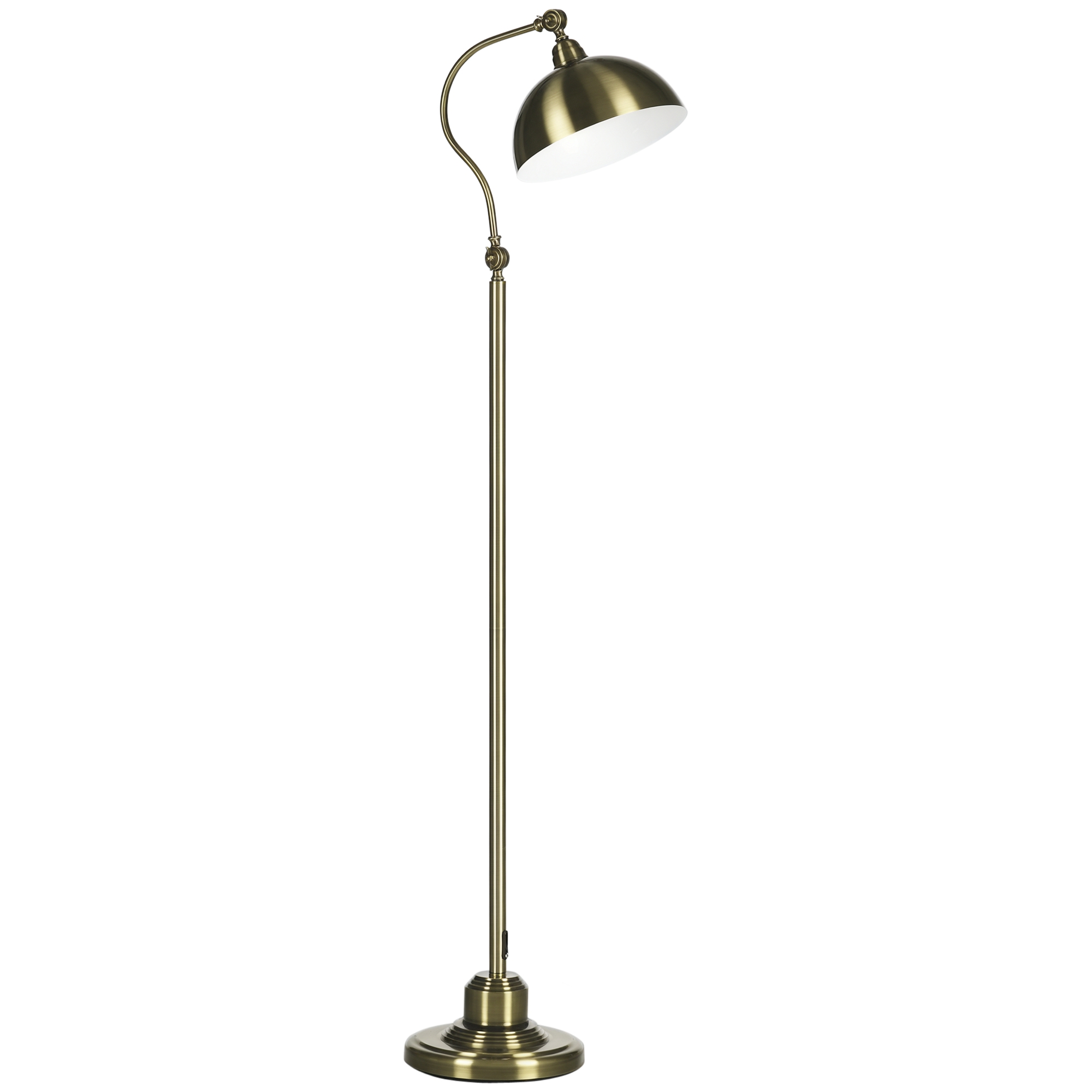 Stehleuchte im Vintage-Design, verstellbarer Winkel, Messing-Look, 42 cm x 25,5 cm x 152 cm, Bronze