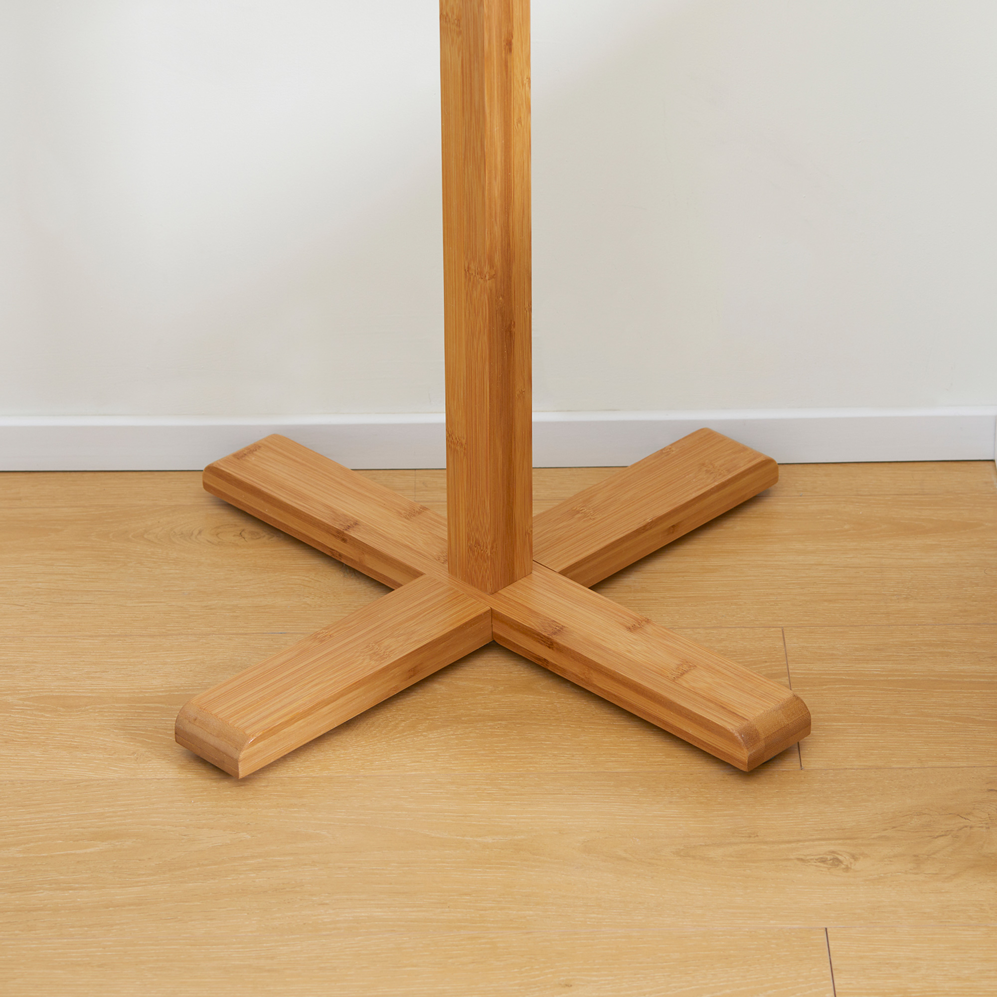 Garderobe Kleiderständer Hutständer, 8 Haken, 49,5 cm x 49,5 cm x 178 cm, Natur