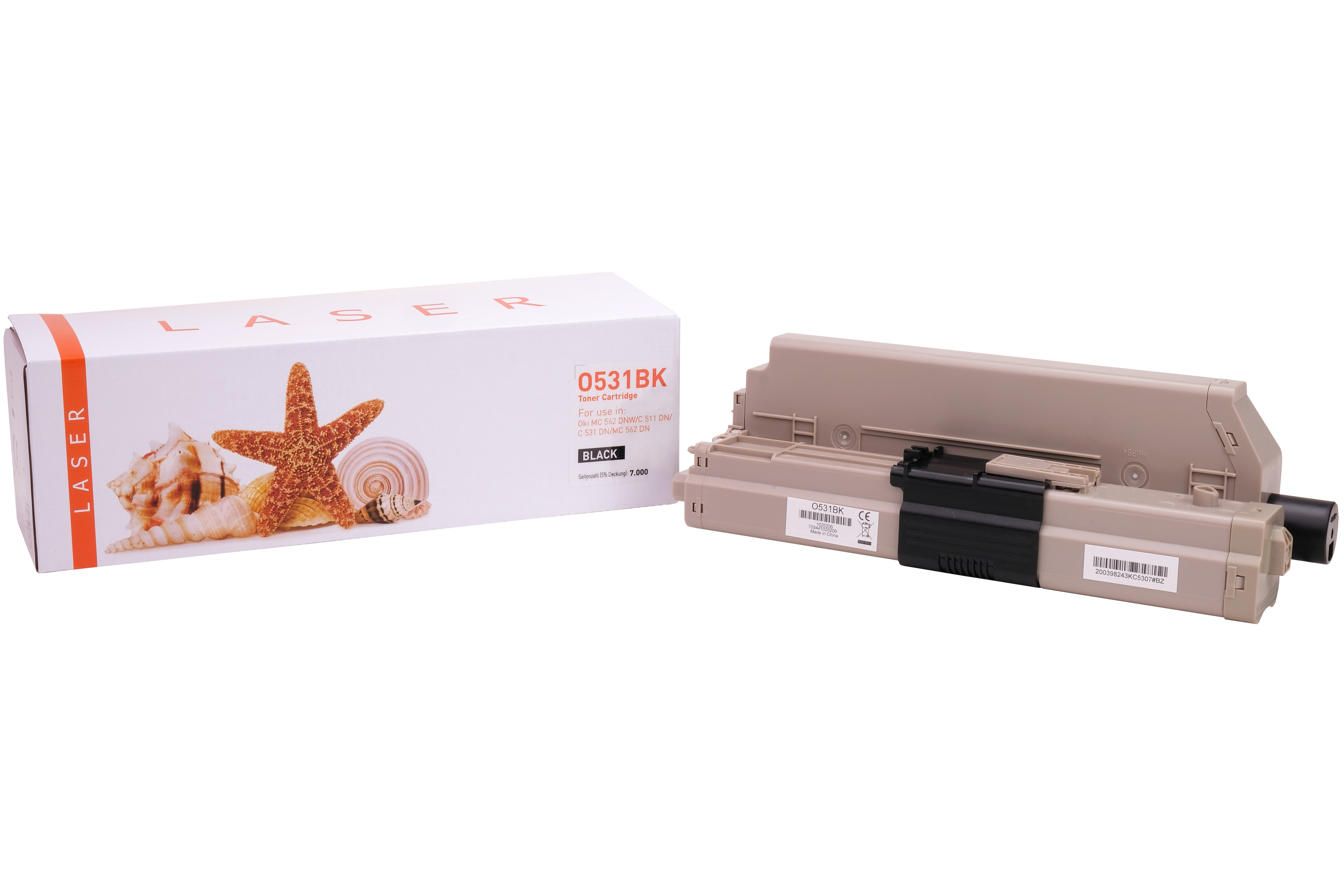 Toner schwarz, alternativ zu Oki 44973508, 7000 Seiten