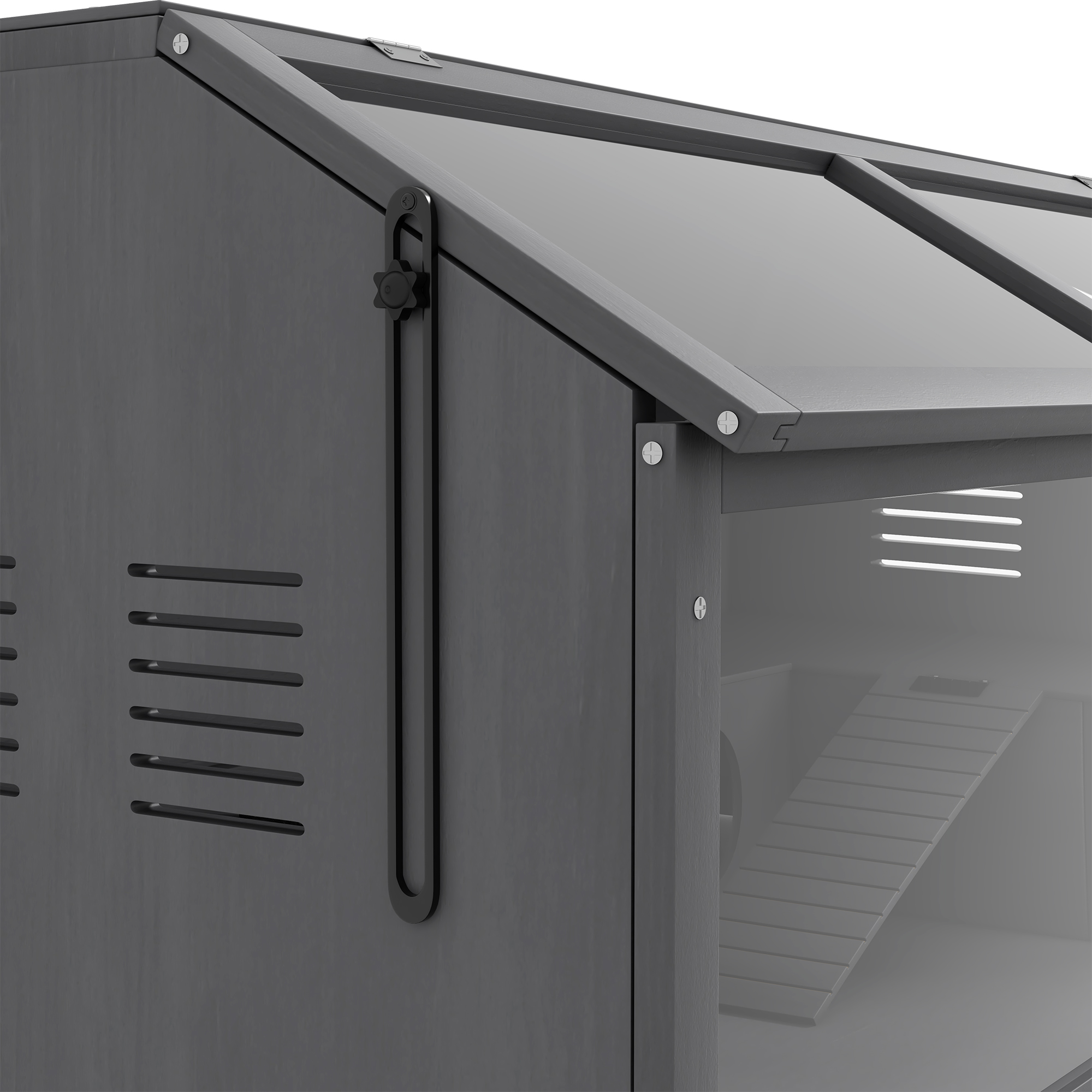 Kleintierkäfig Nagerkäfig, mit Zubehör, Tannenholz,100 cm x 52 cm x 50 cm, Grau