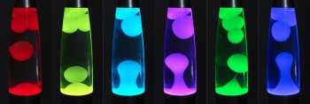 Lavalampe "CTL Funky LED" 34cm RGB / Wasser & Wachs: Klar, Body: Silber