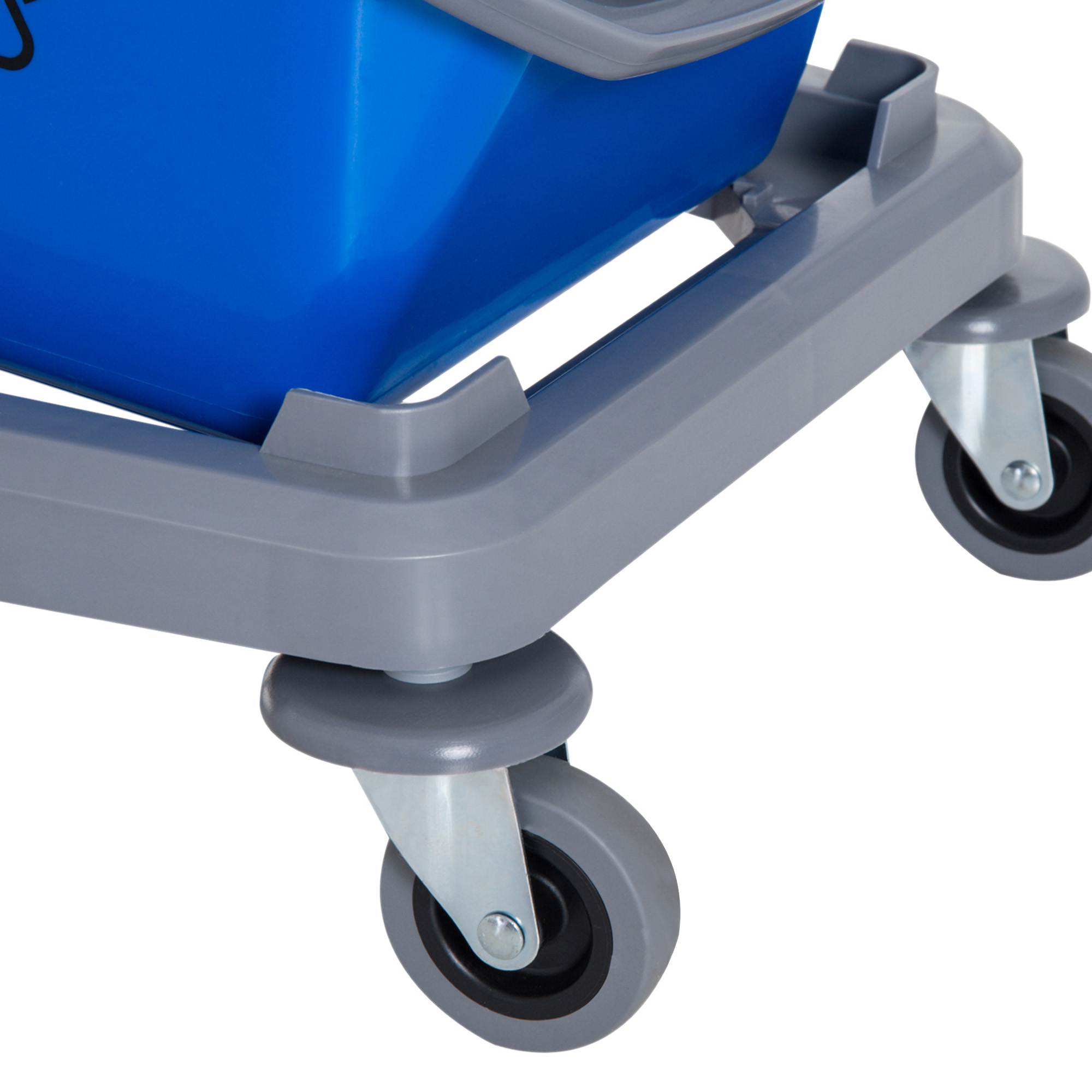 Putzwagen Reinigungswagen Wischwagen mit 2 Eimern Systemwagen mit 4 leichtgängigen Rollen Metall+PP Blau+Rot 73 × 45 × 92 cm