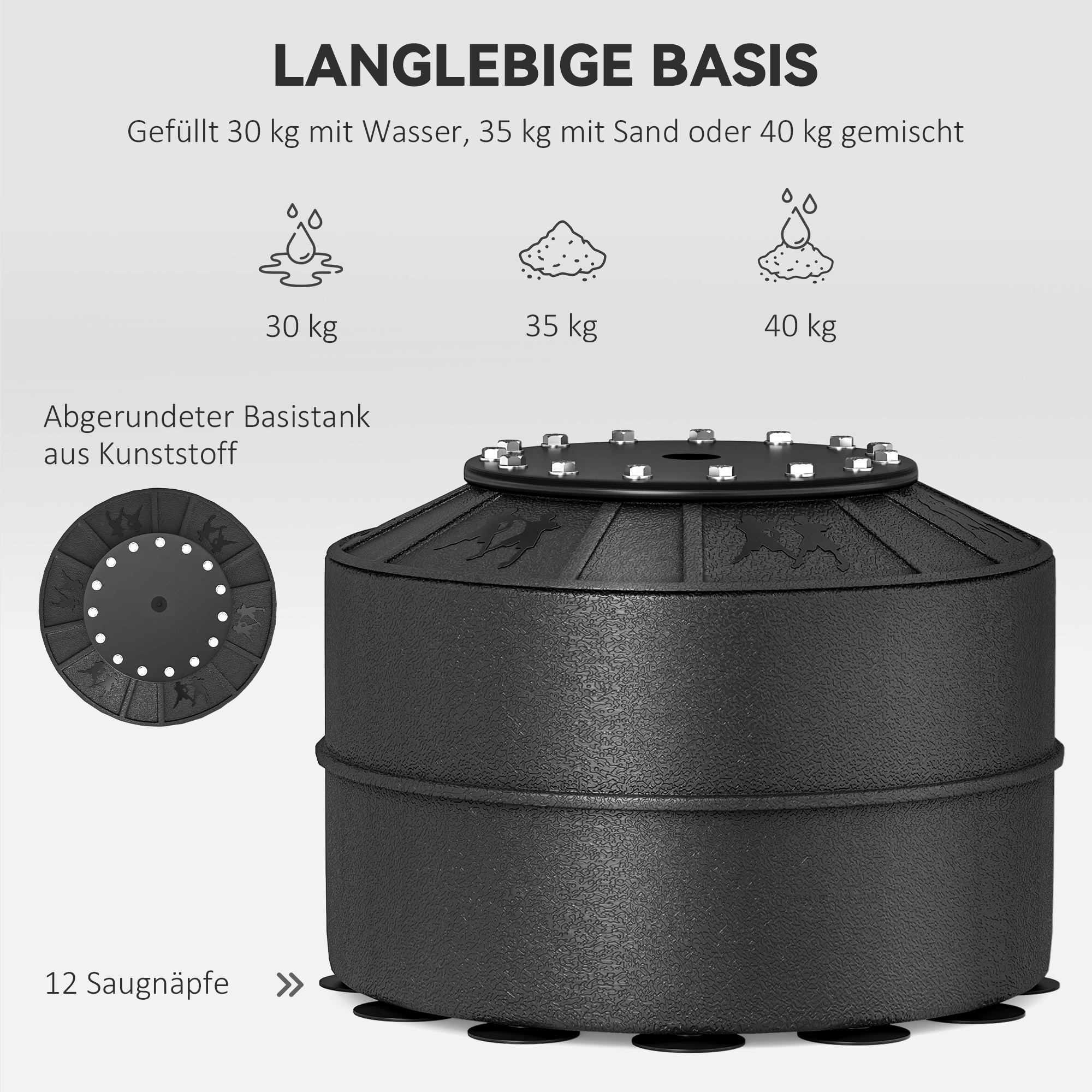 Boxsack Stehend mit Speedball, Reflexstange, Höhenverstellbar, für Erwachsene, 155-205cm, Schwarz