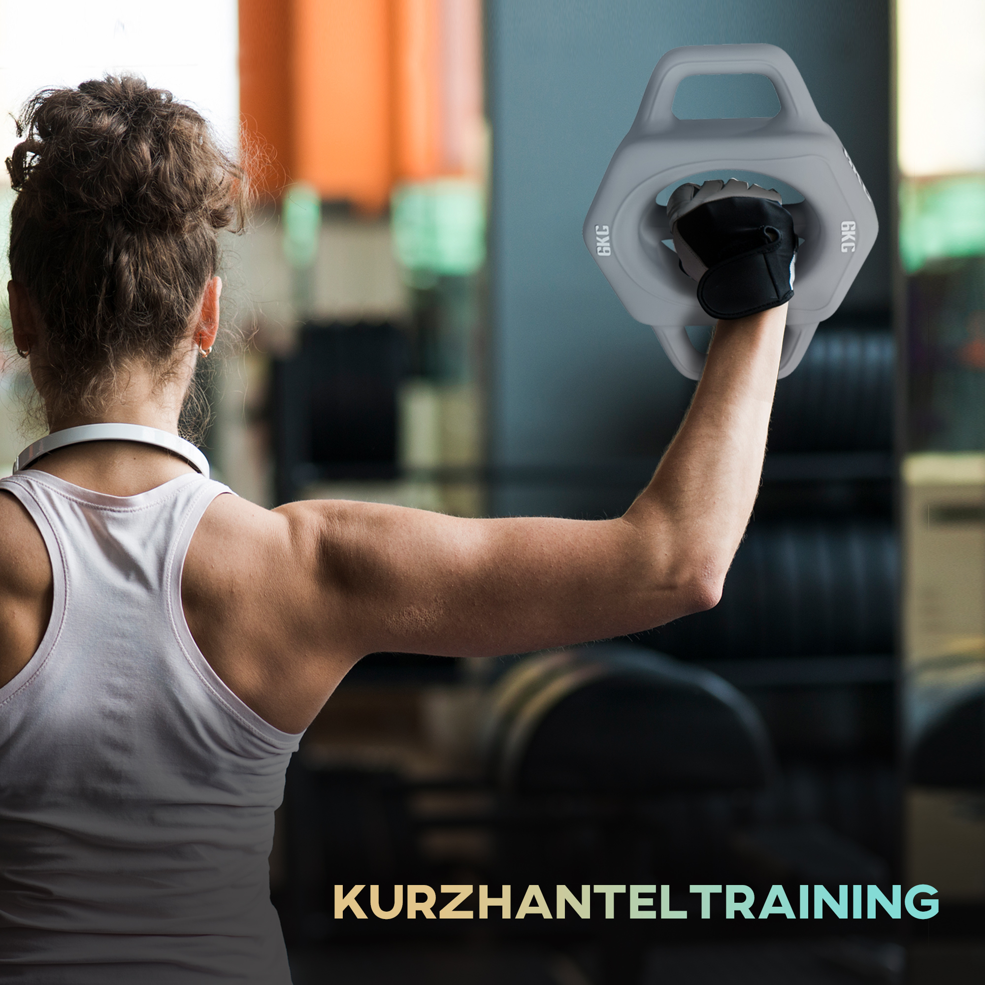 3-in-1 Multifunktionshantel, 6 kg, rutschfest, geruchsarm, Kunststoffmantel, Eisenkern, grau