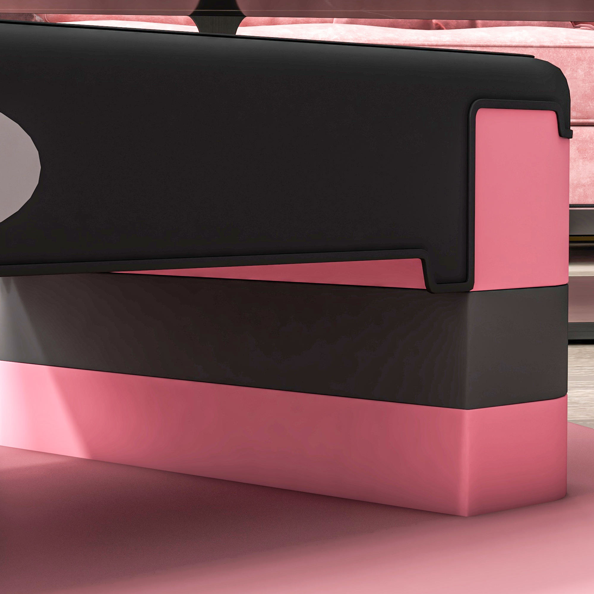 Aerobik-Stepper, höhenverstellbar, 80 x 31 x 10/15/20 cm, bis 150 kg, Schwarz/Rosa/Grau