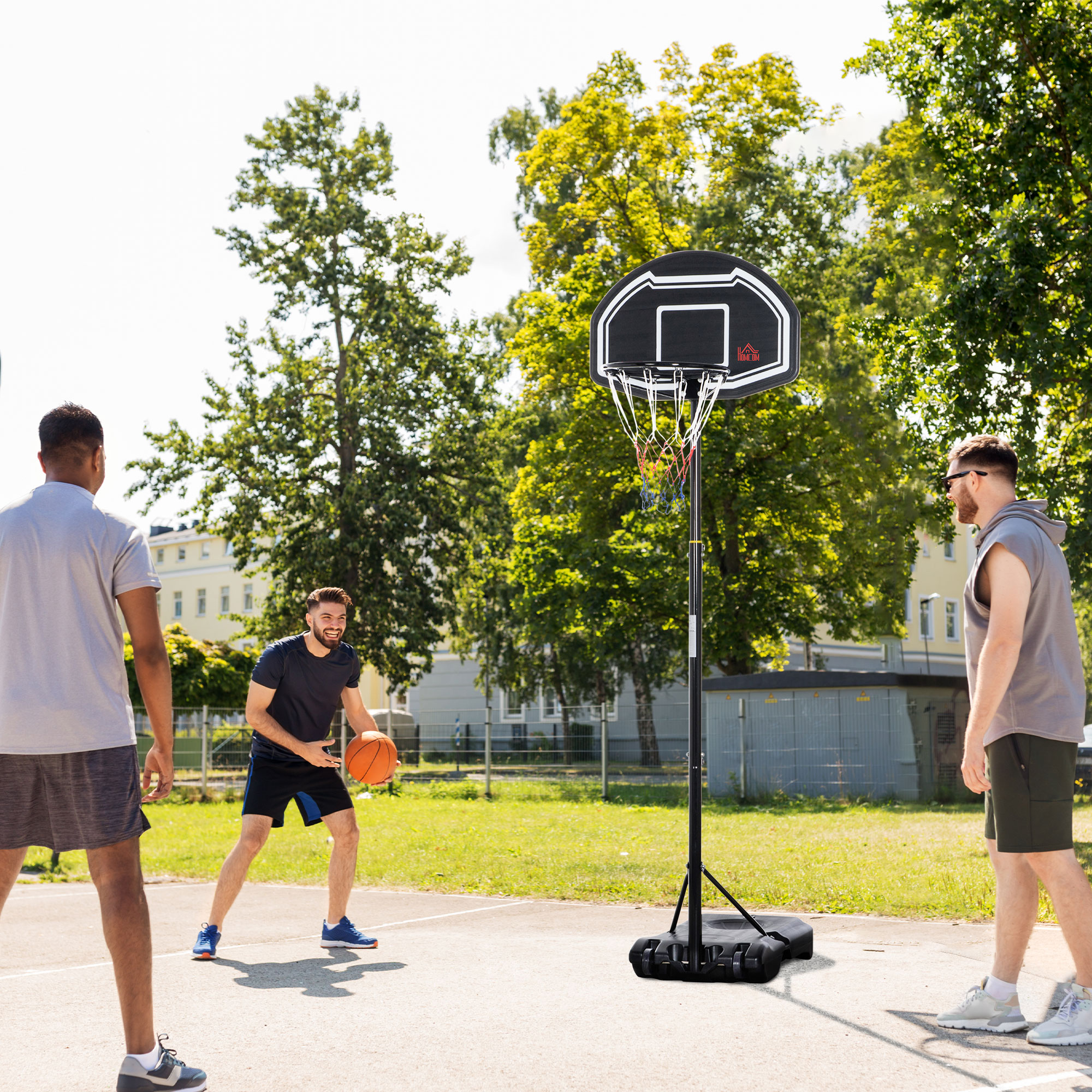Basketballkorb Outdoor für Jugendliche, 160-210 cm Höhenverstellbarer Basketballständer mit Rollen