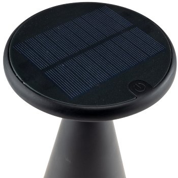 LED Solar-Tischleuchte "Foco Sol" / 2700K, IP44, dimmbar, 20cm, matt schwarz