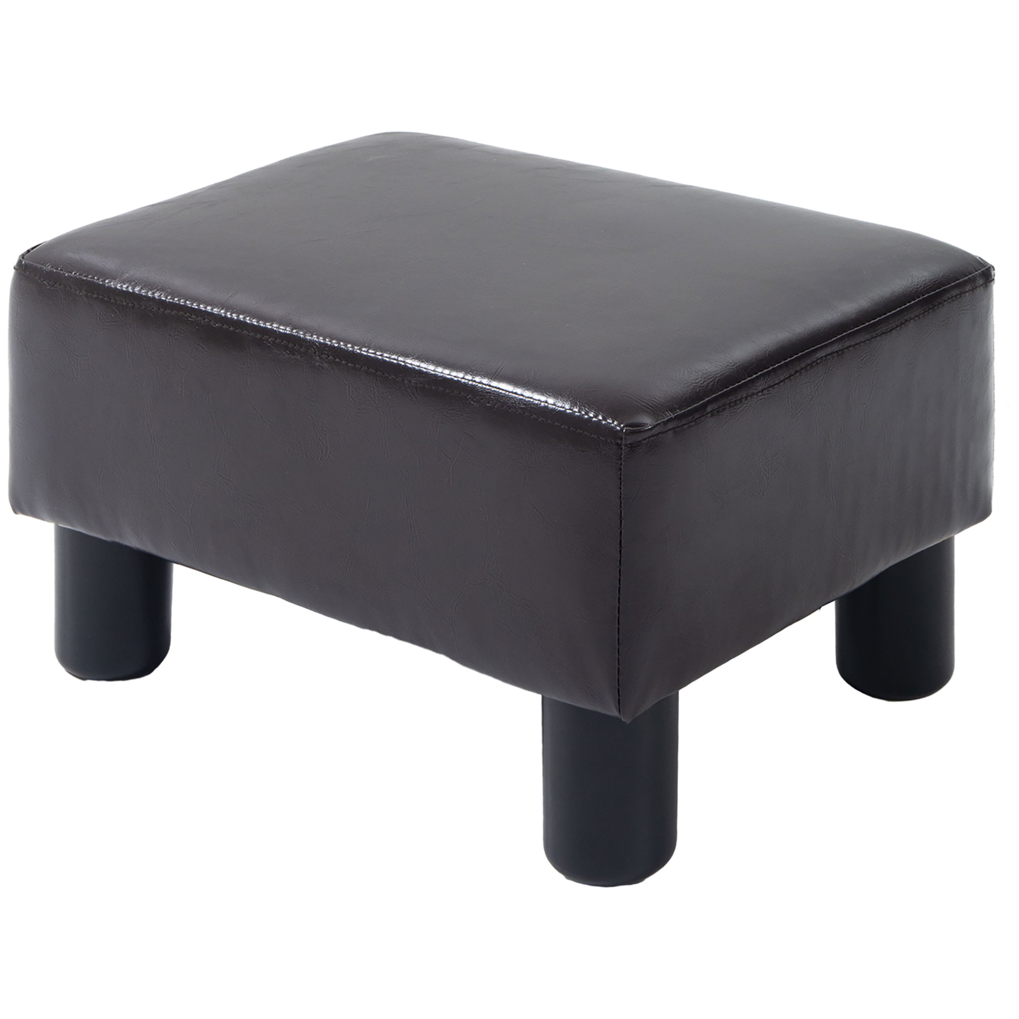 Hocker mit Stoffbezug in Kunstlederoptik, bis 110 kg, Kaffee, 40 x 30 x 24cm