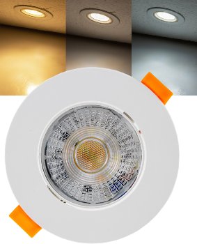 LED-Einbauleuchte "Flat-36 CCT+P" / 3/5/7W, 3000/4000/6500K, schwenkbar