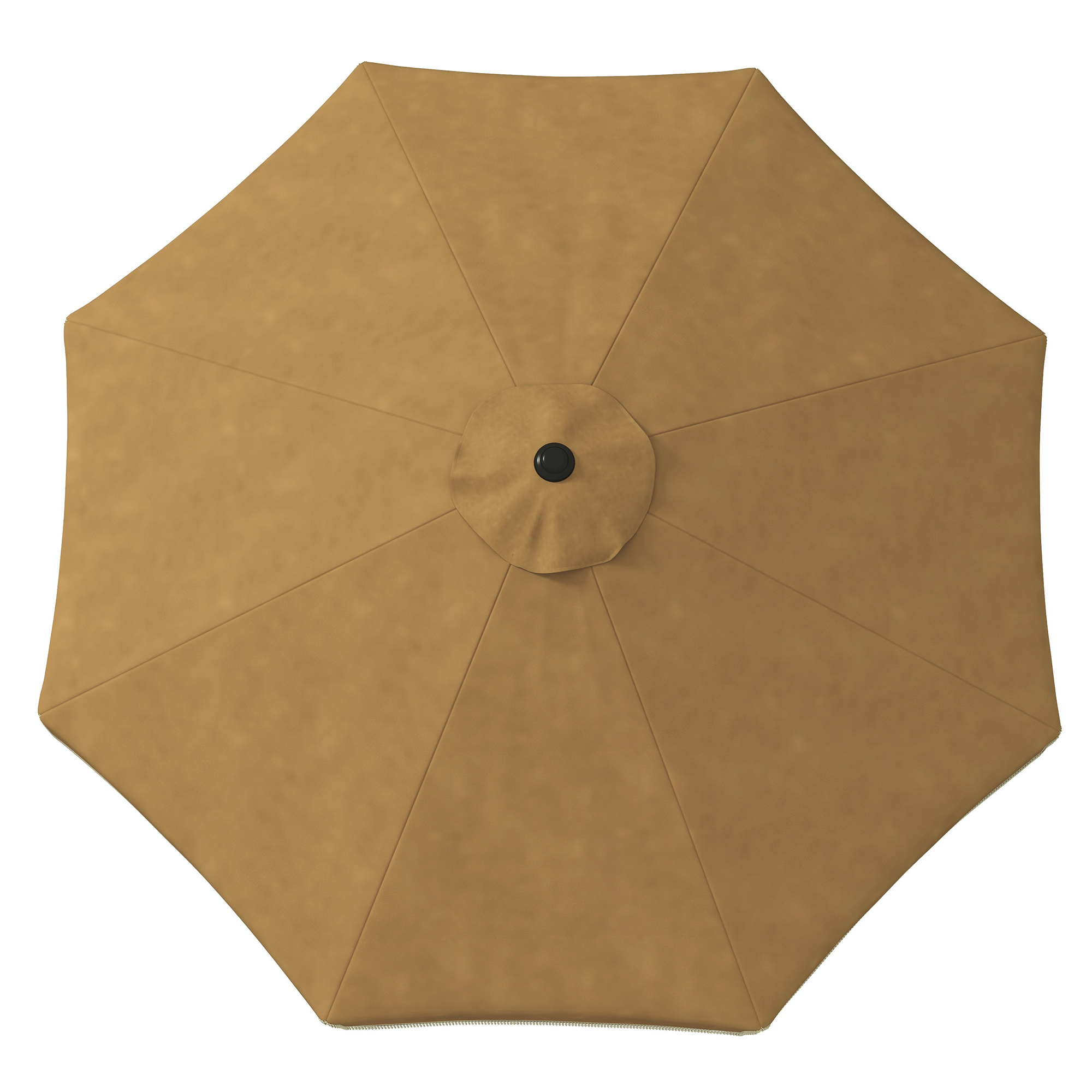 Sonnenschirm mit Fransendekor, Ø265 cm, neigbar, zweiteiliger Metallmast, Windhaube, Khaki/Schwarz