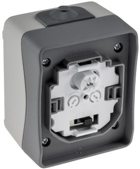 NUQUI Feuchtraum PIR Bewegungsmelder / 120°, bis 6m,  250V~, 2-500W, IP54